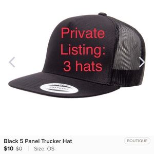 3 black trucker hats